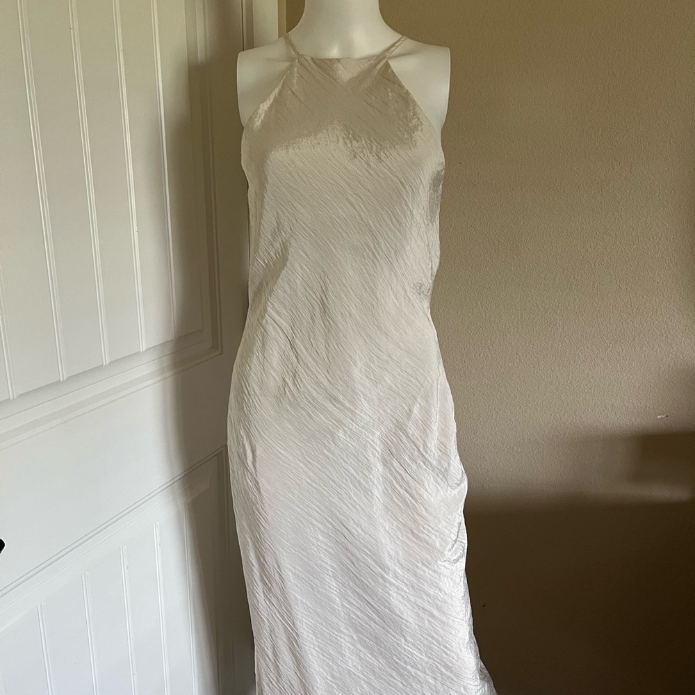 BRAND NEW Elegant Cream Satin Maxi Dress